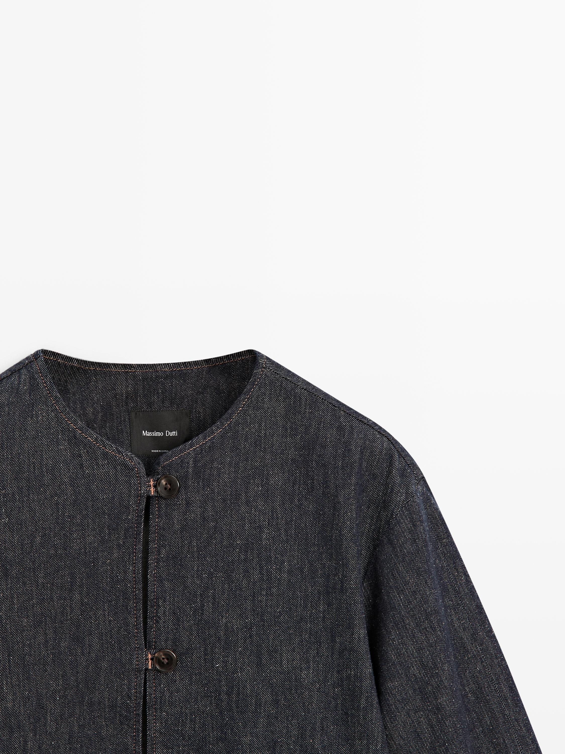 Veste courte en jean de coton mélangé